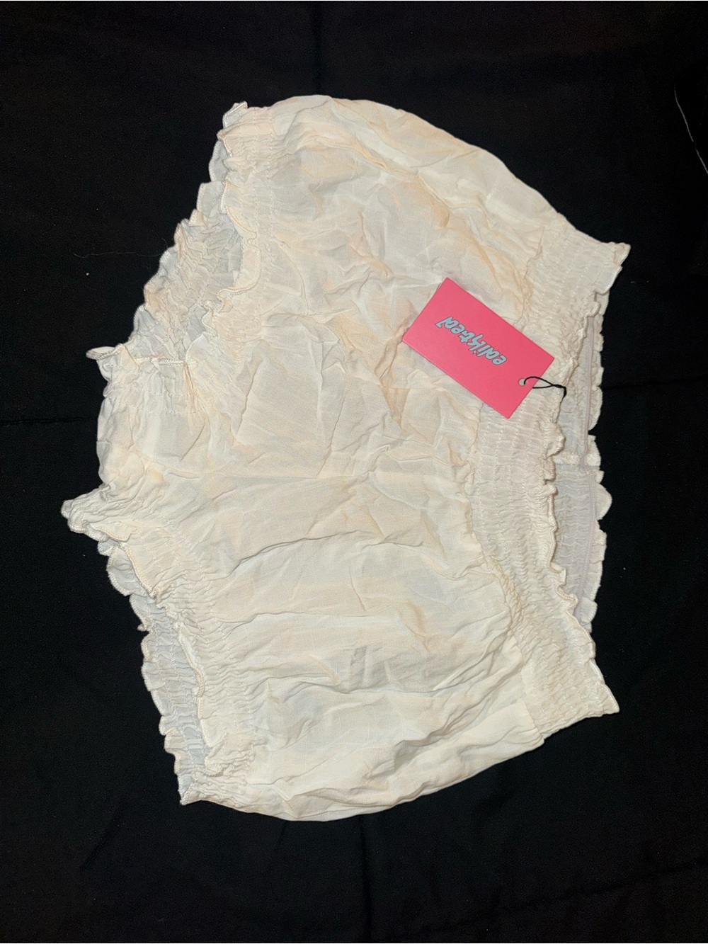 Edikted white Ruffle Elastic Waist Shorts- BRAND NEW!! never worn